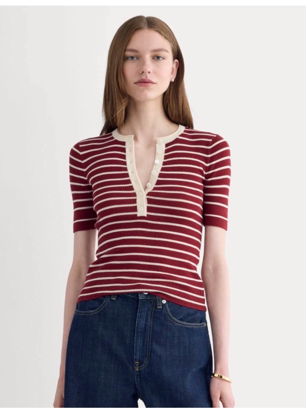 Everlane ultra soft merino red top